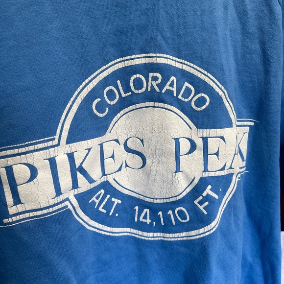 Vintage Colorado Pikes Peak Crewneck Men’s Sz Large Blue / White - Picture 2 of 6
